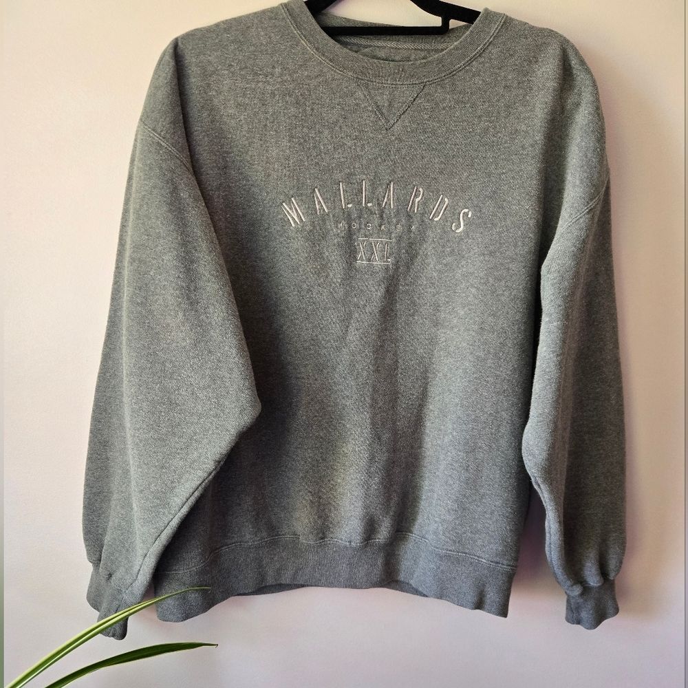 Vintage Gear For Sports Quad City Mallards Hockey Sweatshirt - Gray XXL